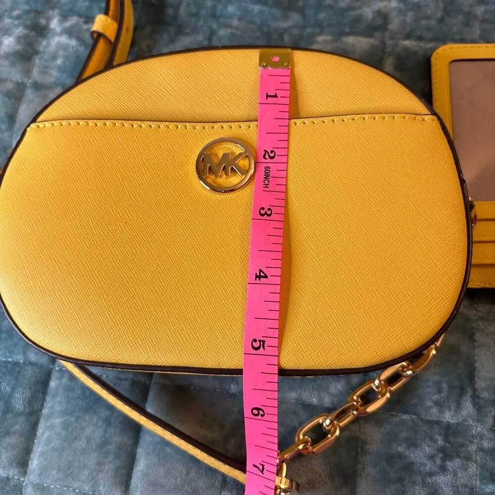 Michael Kors Crossbody Bag Set Yellow Leather Gold Hardware Small Everyday NWOT